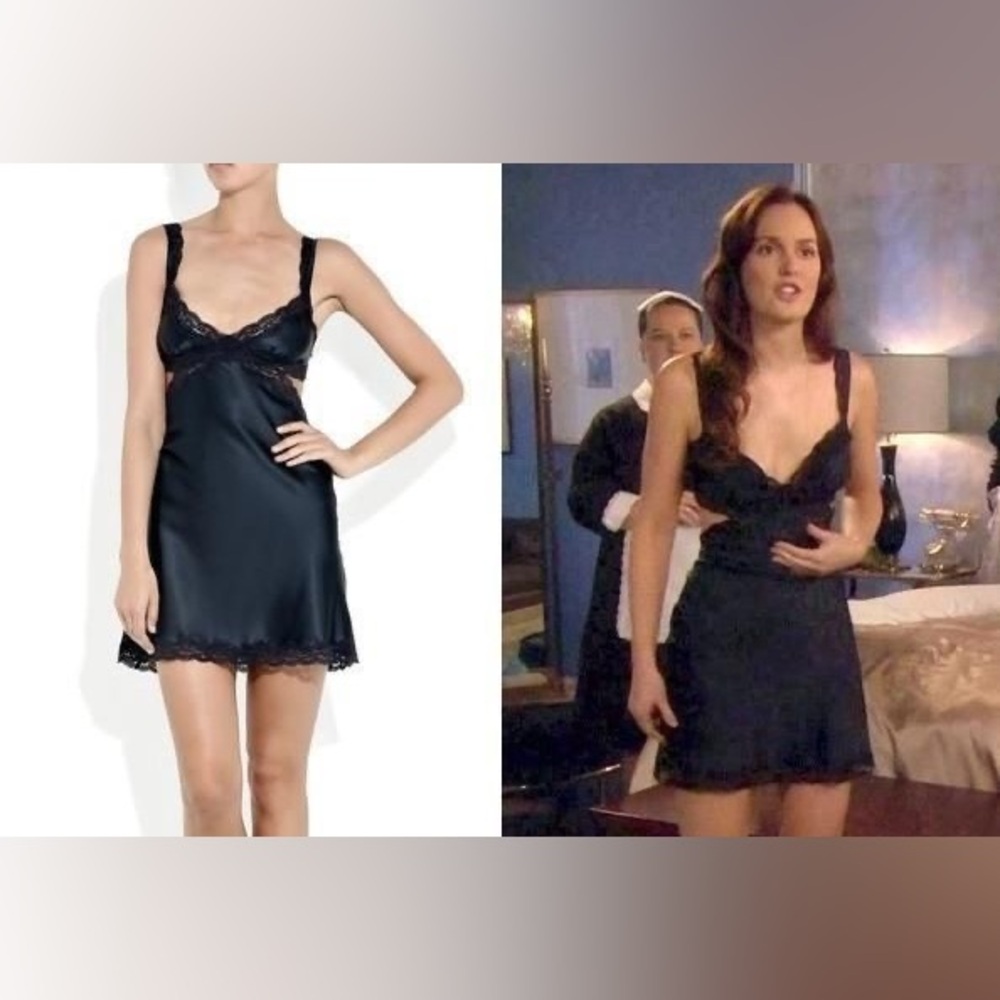 STELLA MCCARTNEY x GOSSIP GIRL Silk Lace Trim Peekaboo Lilac Lavender Slip Dress - Picture 4 of 12